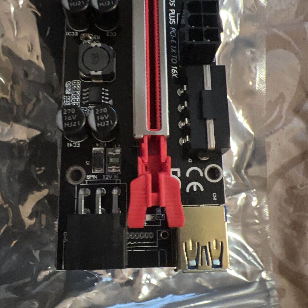 PCI-E 1x to 16x Powered USB3.0 GPU Riser Extender Adapter Card - Picture 16 of 16